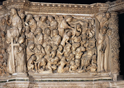 Pulpito di Nicola Pisano a Siena: Giudizio Universale