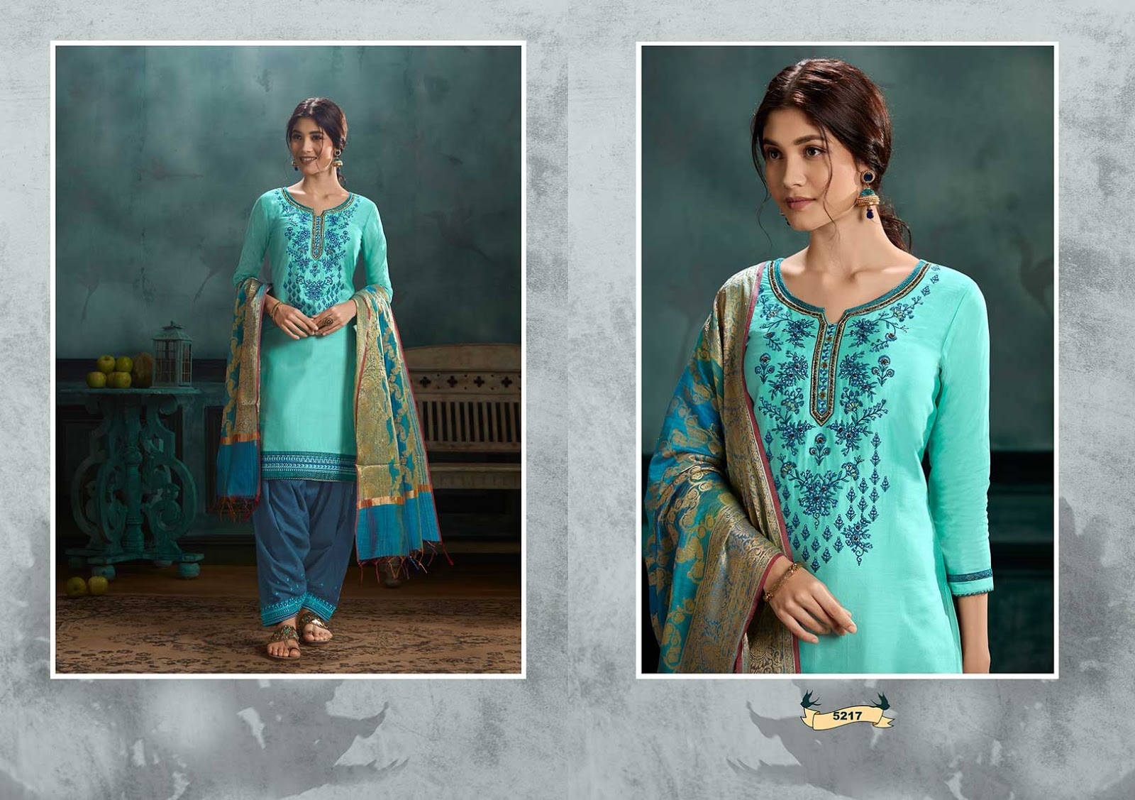 SILK PATIALA PUNAJABI TRADITIONAL PARTY WEAR BANARASI DUPATTA PATIYALA DRESS MATERIALS