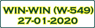 WIN-WIN (W-549) 27/01/2020 Kerala Lottery Result