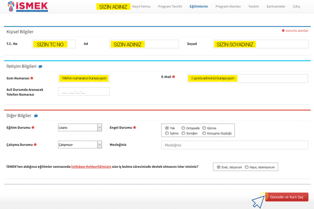 Ismek Online Kayit Nasil Yapilir