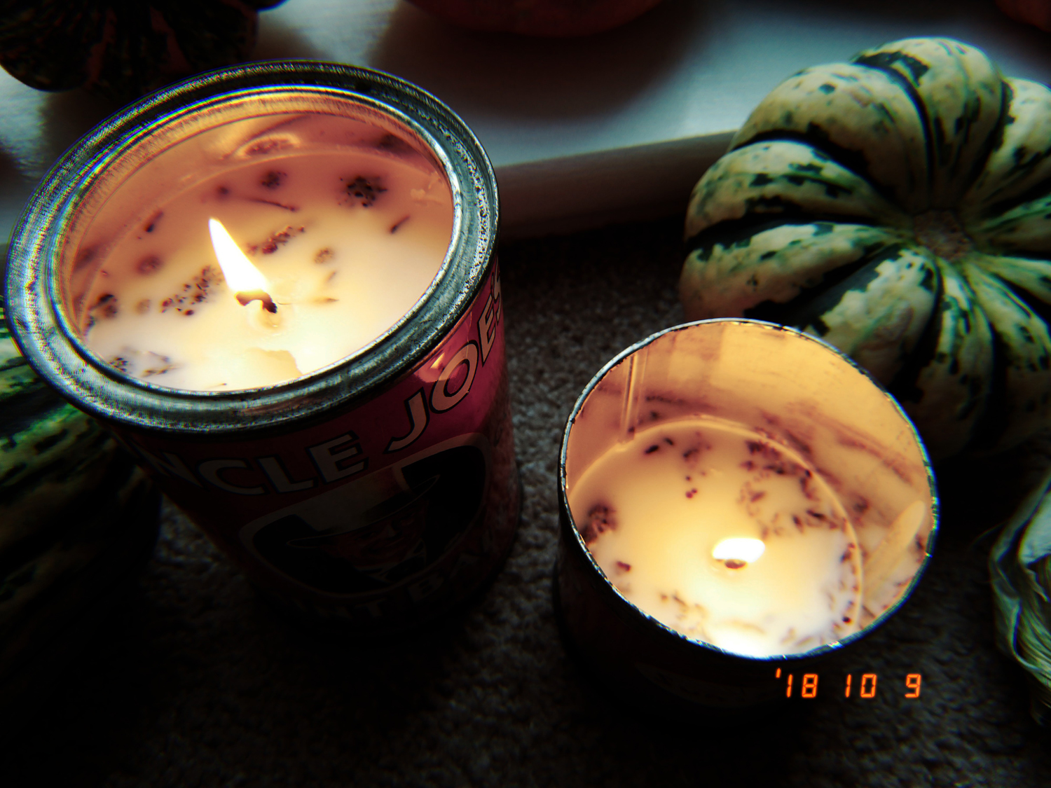 DIY candles from vintage tins