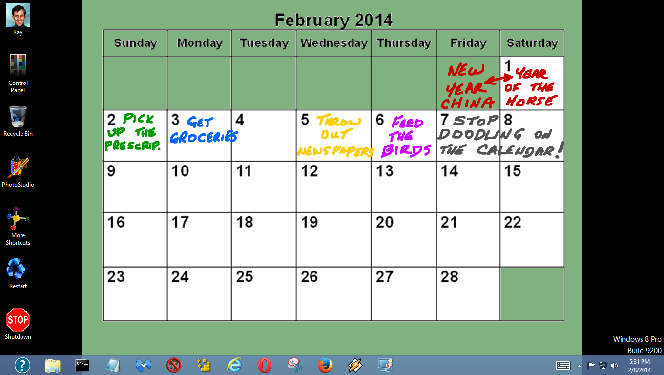 RAY'S BLOGGING AGAIN ! Another Calendar....