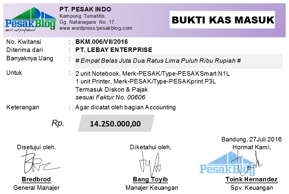 Macam Macam Bentuk Bukti Transaksi Lengkap Sumber