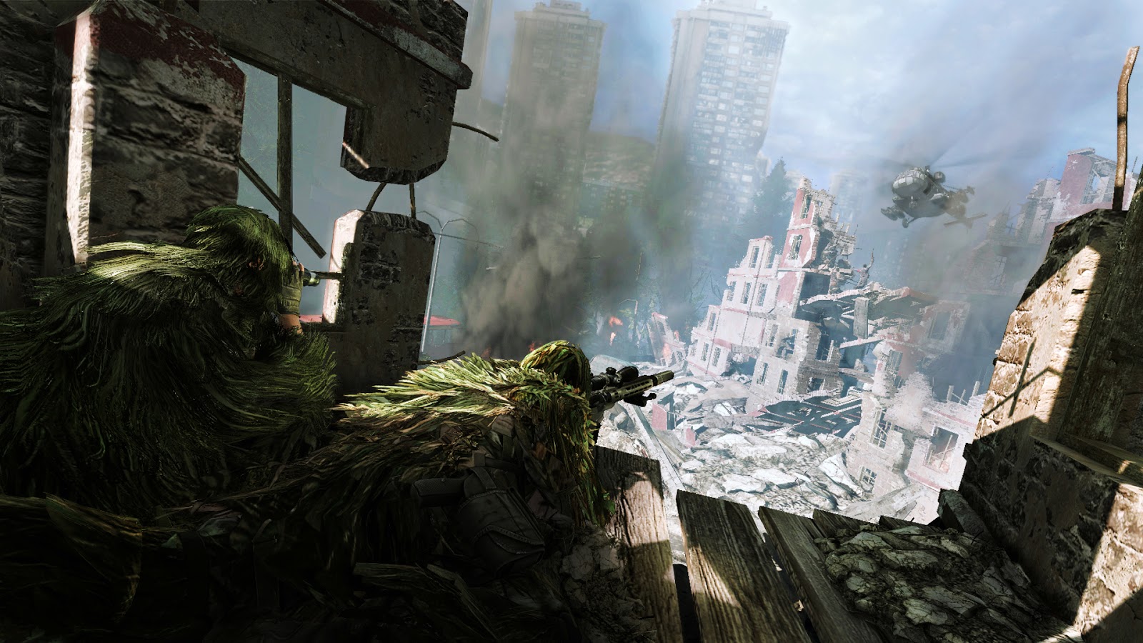 Sniper Ghost Warrior Снайпер над горящим городом бесплатно