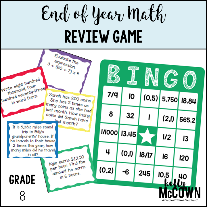 Kelly McCown The BEST End of Year Math Review Game