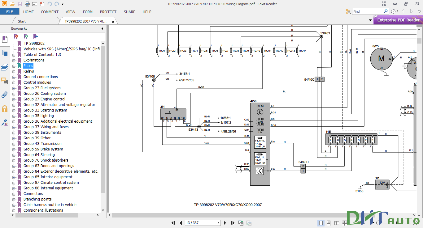 V70 V70r Xc70 Xc90 2007 Wiring Diagram