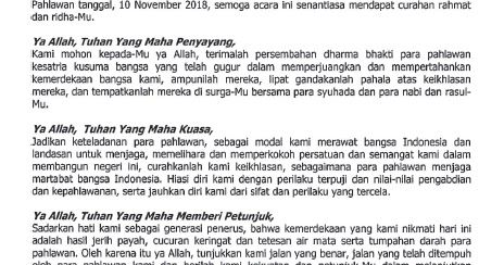 Download Teks Doa Upacara Hari Jagoan 2020 Secara Agama Islam - Dunia