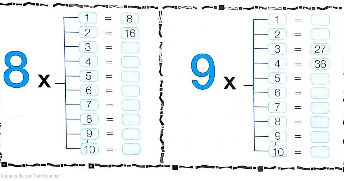 Magda Agudelo 2021 4A Las tablas del 8 y del 9