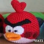 patron gratis pajaro rojo angry bird amigurumi, free amiguru pattern red bird angry bird