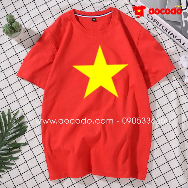 Áo phông cờ đỏ sao vàng đồng phục quận Long Biên