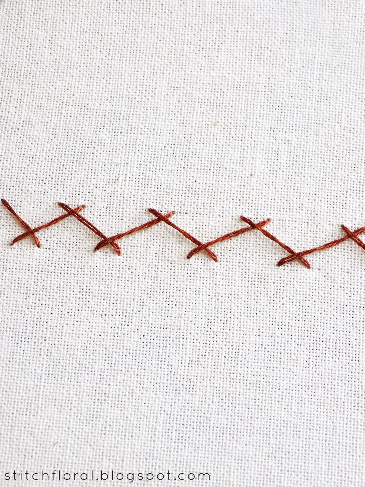 How to work herringbone stitch Stitch Floral