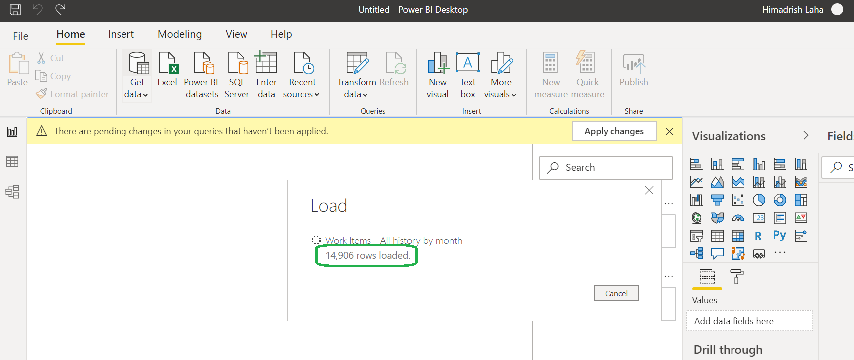 Power BI report from Azure DevOps Board