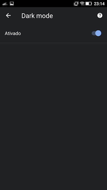 No menu Dark Mode, altere a opção para Ativado