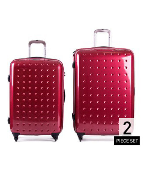 Samsonite Pixel Cube Roller 2 Piece Luggage Set Wine Red Hook of