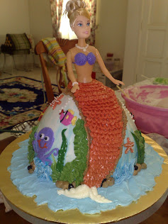 barbie/mermaid cake
