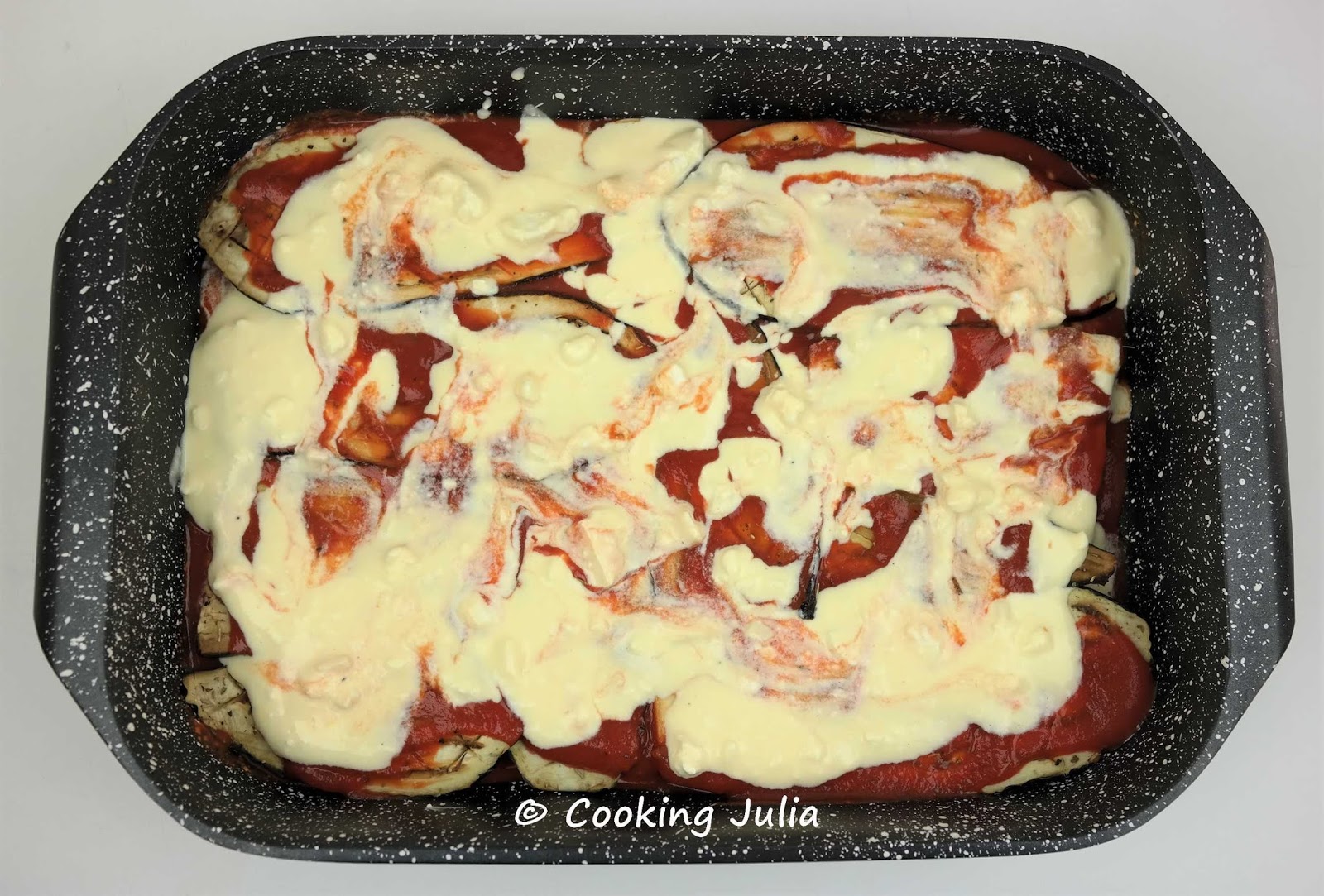 COOKING JULIA GRATIN D'AUBERGINES À LA GRECQUE