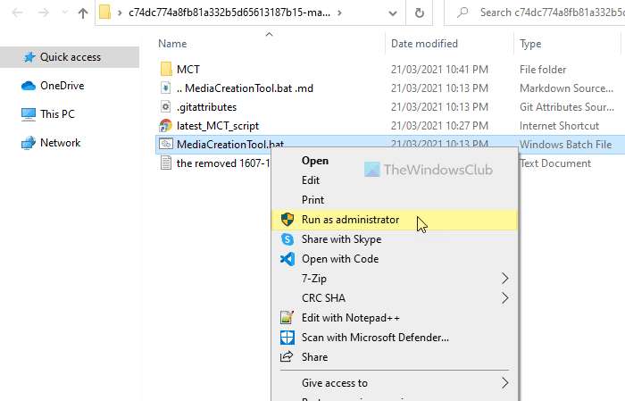 El envoltorio Universal MediaCreationTool le permite descargar la última ISO de Windows 10