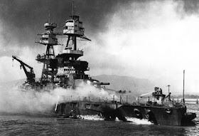 Battleship USS Nevada beached in Pearl Harbor after its torpedo strike worldwartwo.filminspector.com