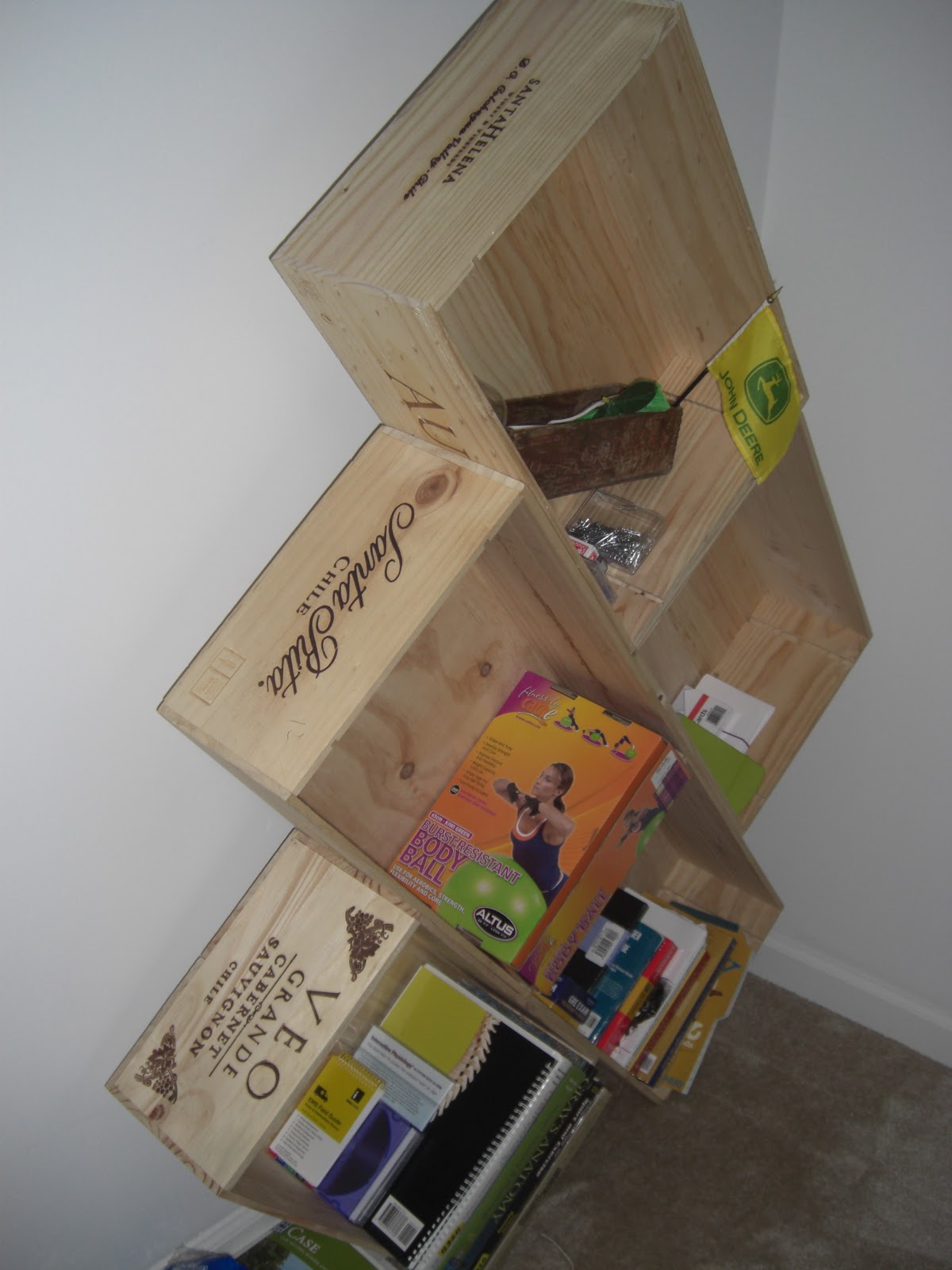 What we've made Wine box shelves