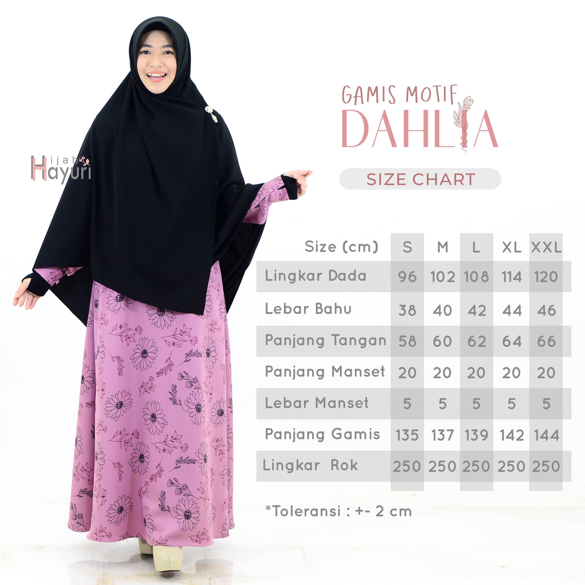 Gamis Motif Dahlia