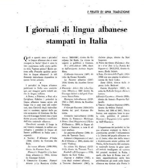 Ecco quanti giornali albanesi sono stati pubblicati in Italia, 1939