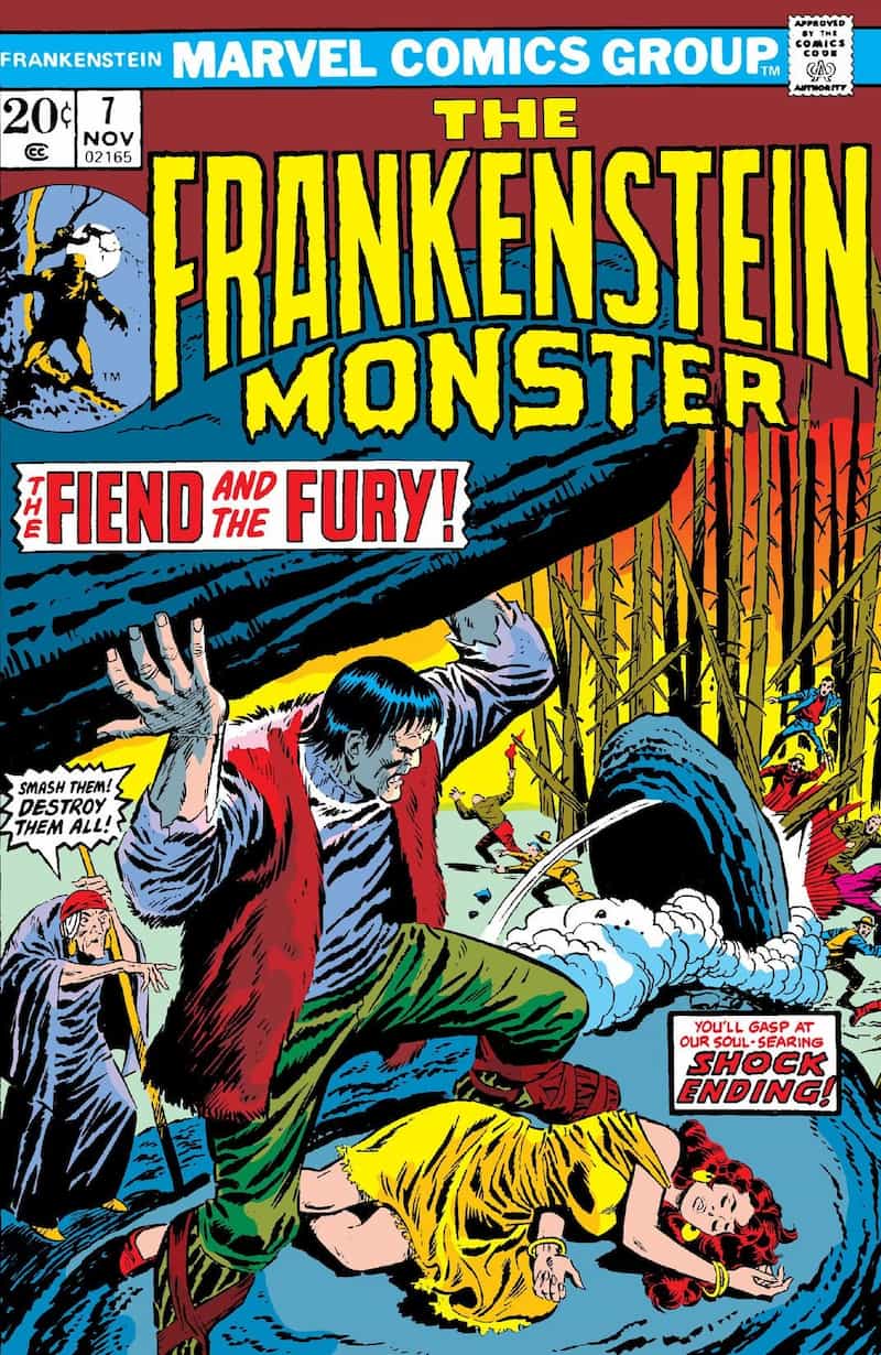 The Monster of Frankenstein #7, portada de John Buscema