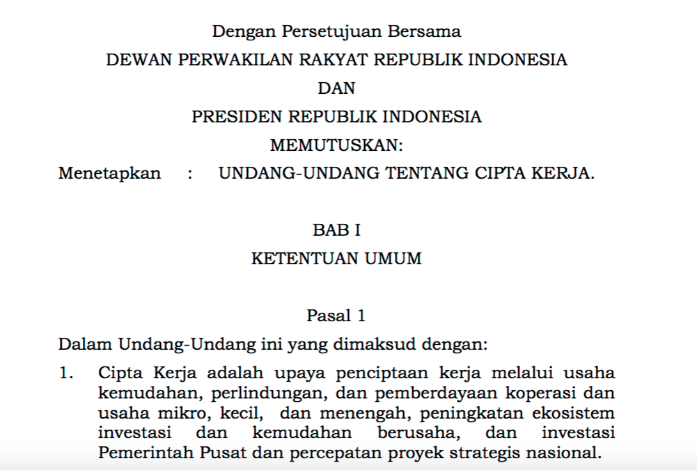 Isi Omnibus Law Ciptaker Lengkap Keduanya Mana Yang Dipakai Yang 1035 Atau 812 Halaman