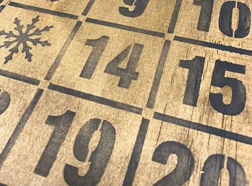 number stencils on wood