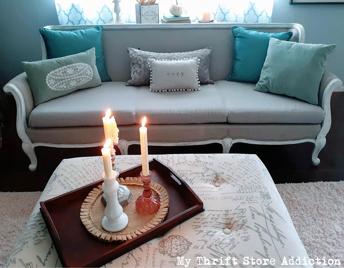 DIY chalk painted sofa