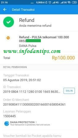 Pengalaman Gagal Isi Ulang Pulsa Dengan Dompet Digital DANA