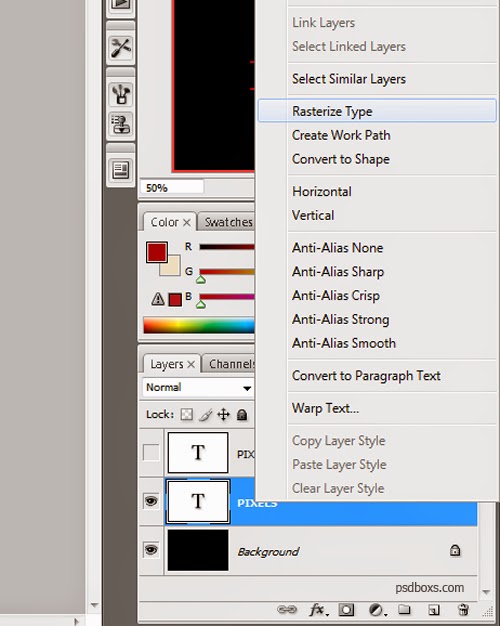 How To Create a Red Pixels Text Effect In Photoshop