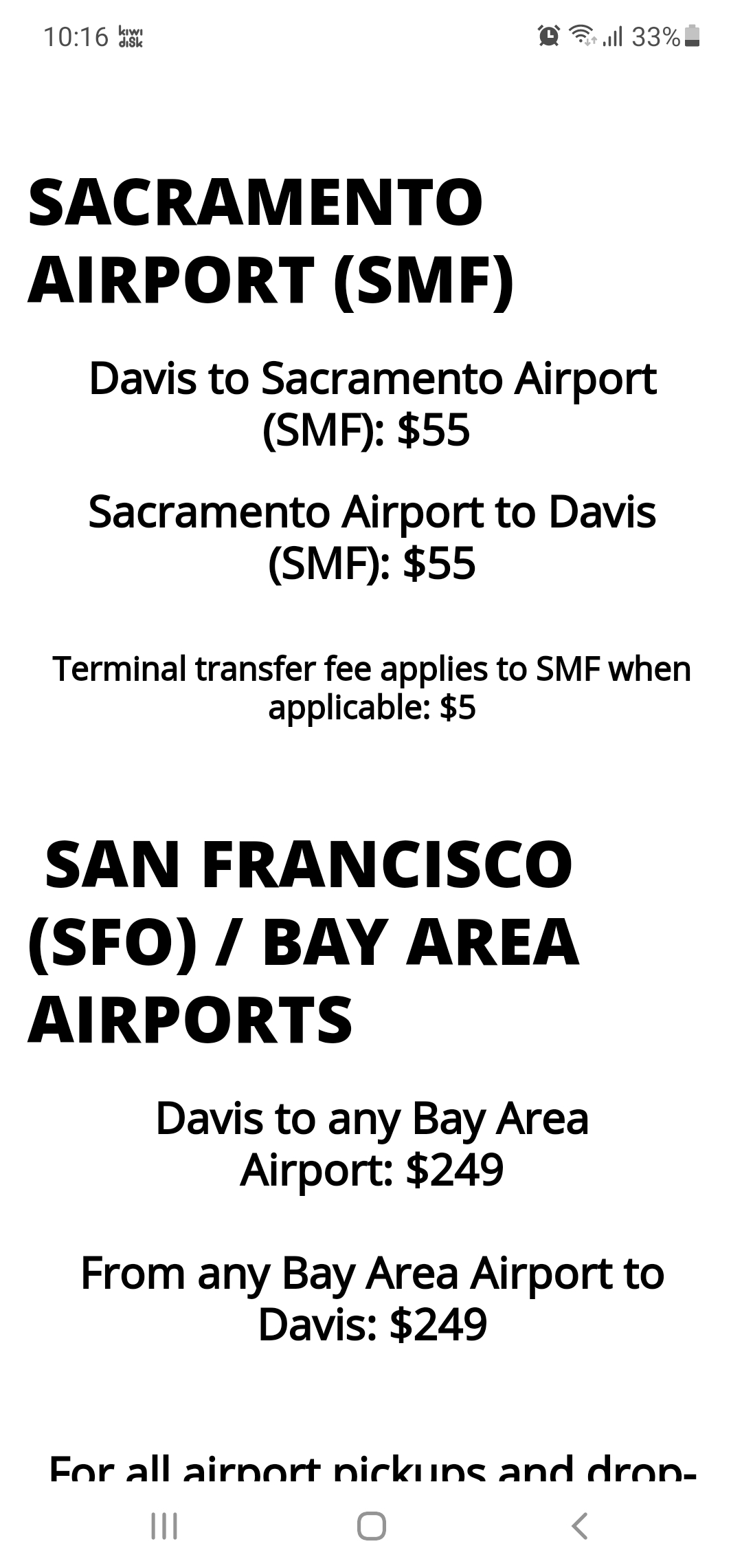 [Living in Davis] Davis Airporter로 공항 가기