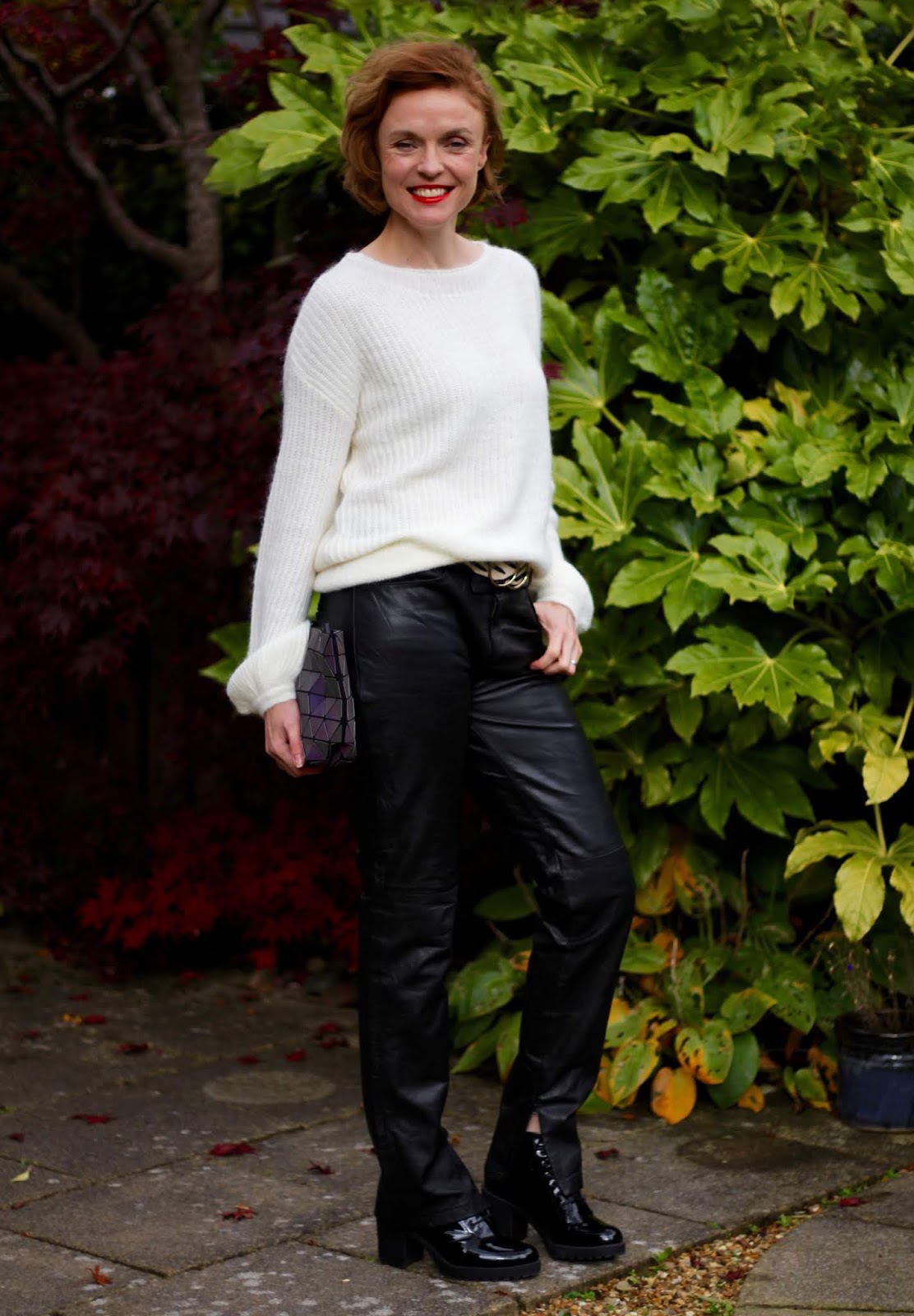 Black leather trousers over 40 | Fake Fabulous