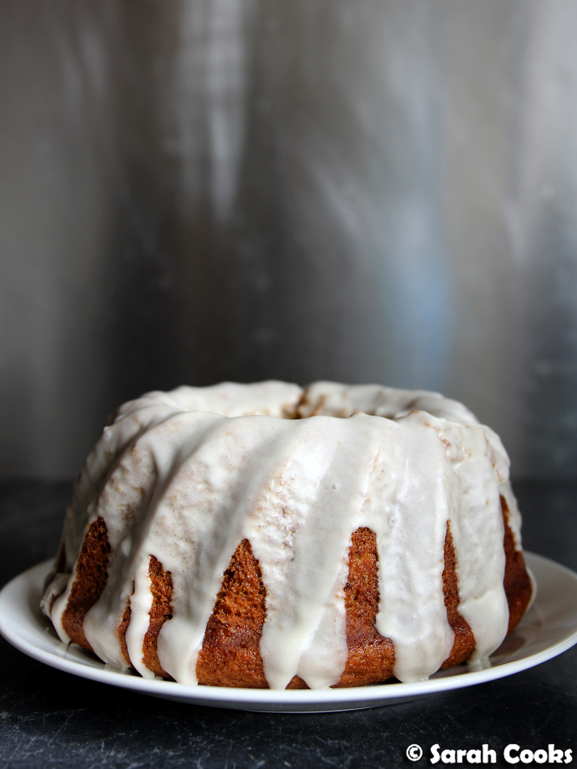 Sarah Cooks Baby Banana Bundt Cake with Sour Cream Glaze