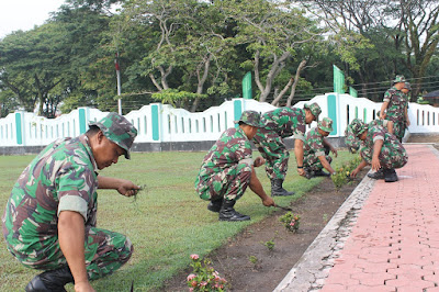 PERINGATAN HUT KE 72 TNI KODIM 0725/SRAGEN WARNAI DENGAN KARYA BHAKTI DI TMP