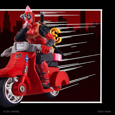 San Diego Comic-Con 2021 Exclusive Marvel Deadpool Birthday Scooter by Hot Wheels x Mattel