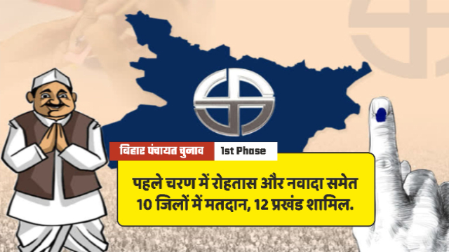 Bihar Panchayat Election 2021: पहले चरण में रोहतास और नवादा समेत 10 जिलों में मतदान, 12 प्रखंड शामिल.