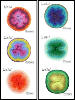 Scheepjes Whirl combinations of 3 for Felted Button free crochet patterns-- Trio Blanket or Lightfall Blanket