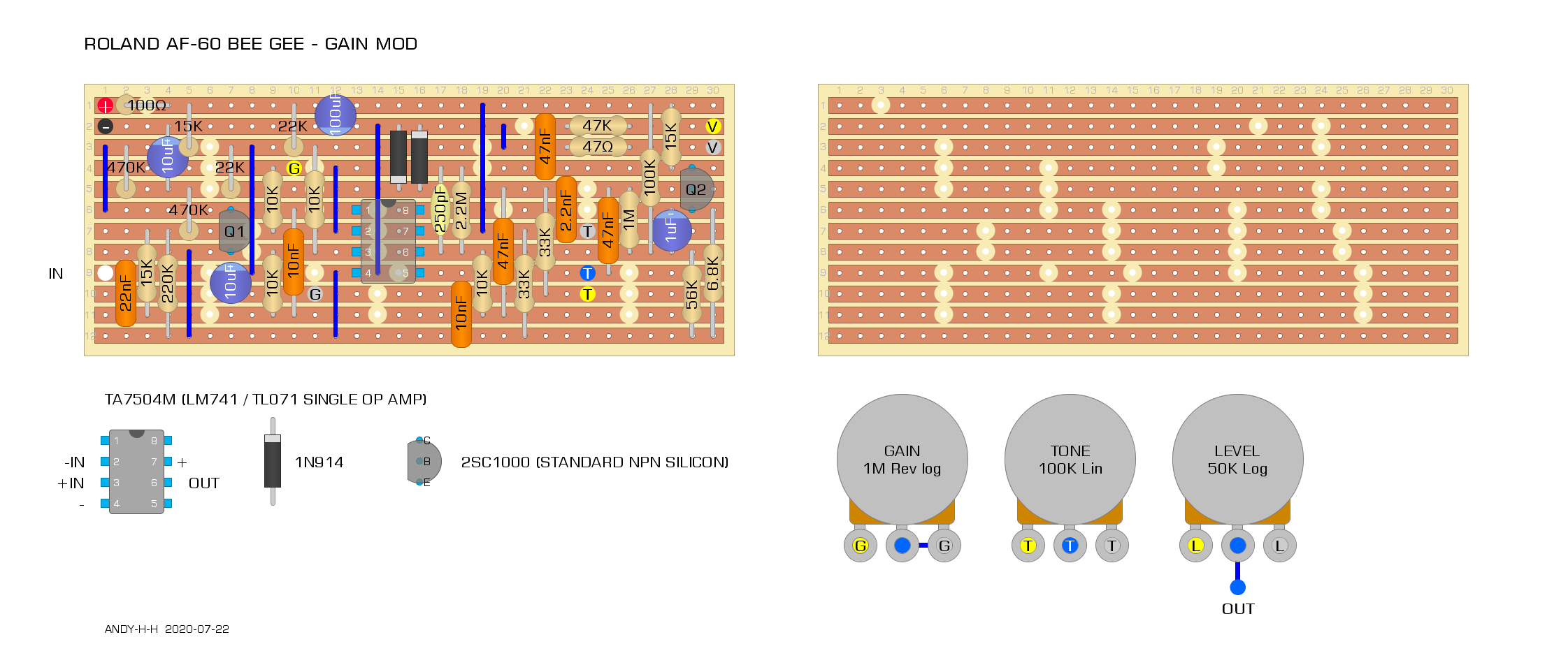 Guitar Effects Vero Point to Point Tag Board Layouts ROLAND AF