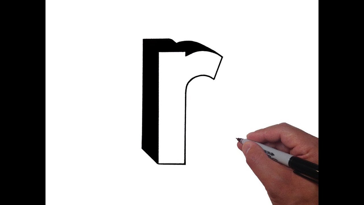 3D Bubble Letter R Formal Letter