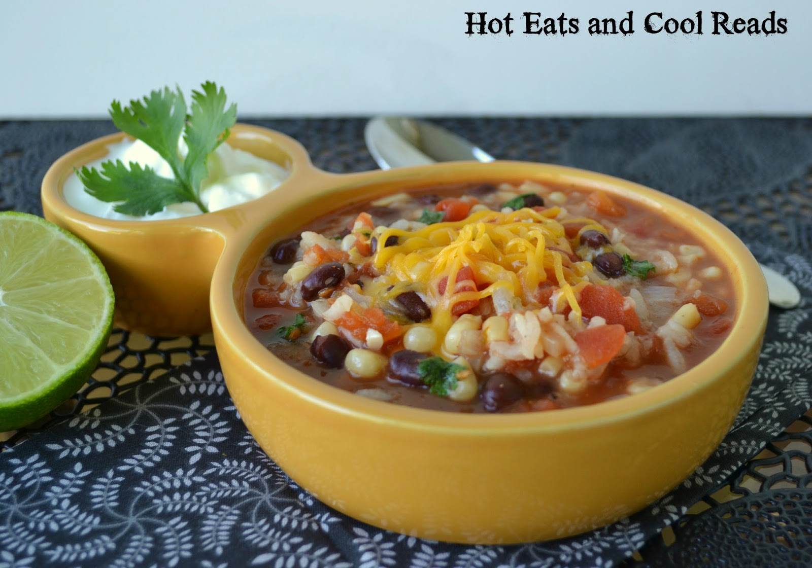 Slow Cooker Mexican Tomato, Rice and Veggie Soup Recipe