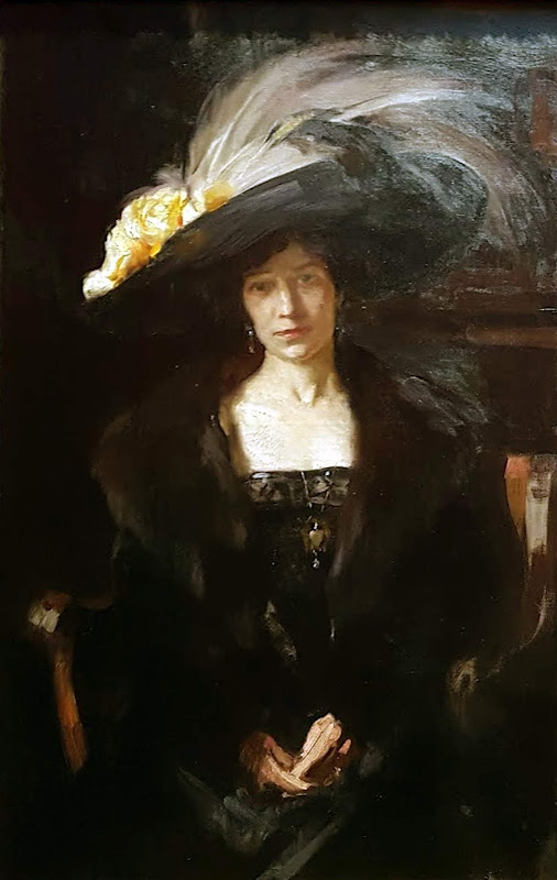 Clotilde con sombrero negro, Joaquín Sorolla Bastida, Retratos de Joaquín Sorolla, Joaquín Sorolla y Bastida, Joaquín Sorolla, Pintor español, Retratista español, Pintores Valencianos Retrato de Clotilde