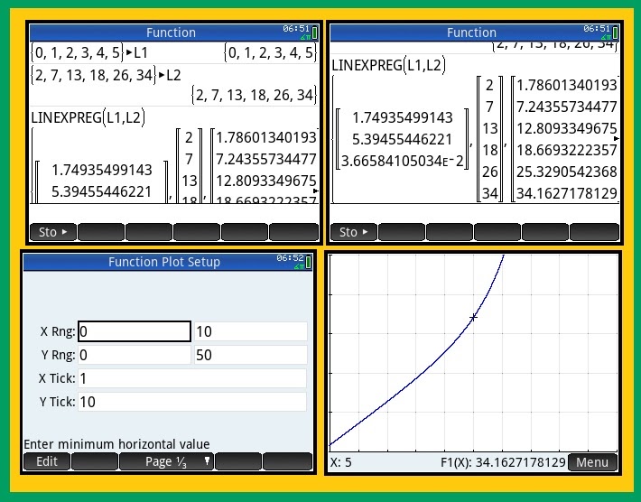Eddie's Math and Calculator Blog HP Prime Linear Exponential