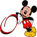Alfabeto de Mickey Mouse recostado O.
