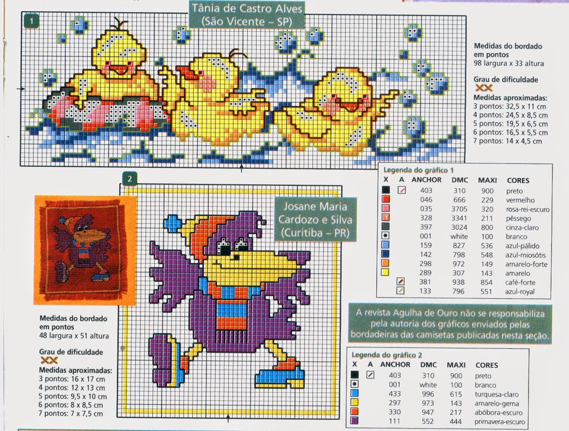 **Blog Amor Perfeito** Gráficos de ponto cruz: Patinhos