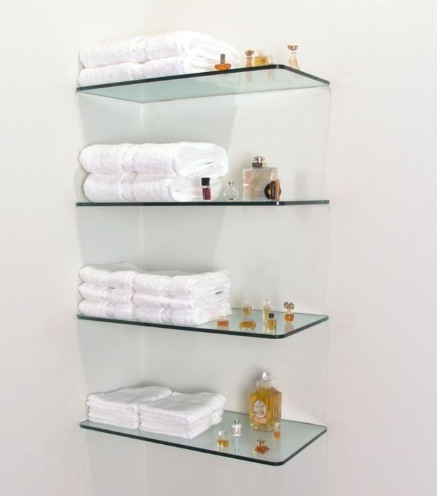 45 Creative Bathroom Glass Shelves Design ARA HOME