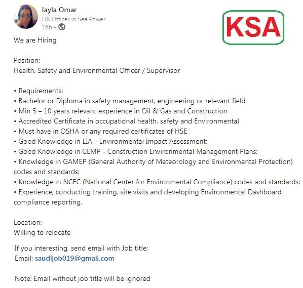 HSE Insider ( 03 ) HSE SAFETY JOBS OCTOBER 2021