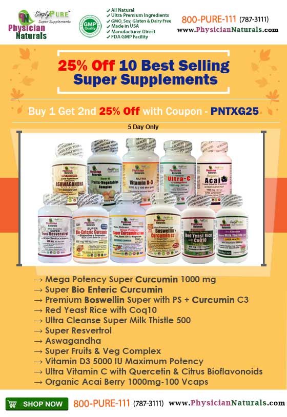 Super Deal 25% Off 10 Best Selling Super Supplements - November
