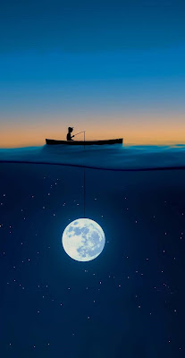 خلفية خيالية صيد القمر جميلة بجودة عالية HD