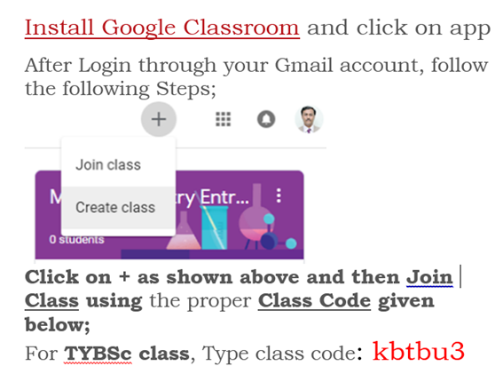 Join Google Classroom Tybsc 2019 20 Chemistry Chemistry